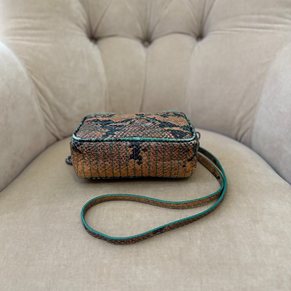 Auth. ZADIG & VOLTAIRE Genuine Python Quilted MINI Crossbody Clutch Bag - Picture 7 of 8